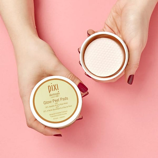 Pixi Beauty Glow Peel Pads | Exfoliating Treatment Contains 20% Glycolic Acid | Reveal Glowing Complexion | 60 Pads
