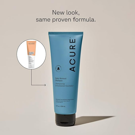 Acure Daily Workout Watermelon Shampoo - Lightweight Hydrating & Clarifying Shampoo for Women & Men w/ Oily, Damaged Hair & Dry Scalp, Color Safe, Vegan, Clean, Paraben & Sulfate Free - 8 fl oz