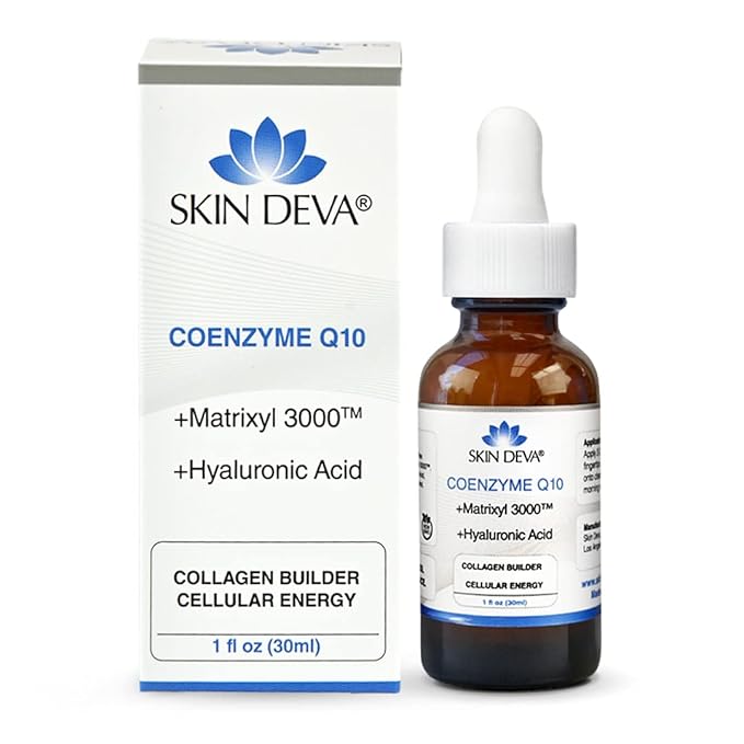 SKIN DEVA 1 fl oz COENZYME Q10 Anti Aging Serum Formula with Matrixyl 3000 and Hyaluronic Acid Serum Facial Serums, Anti Wrinkle Serum which Stimulates Collagen and Elastin Production