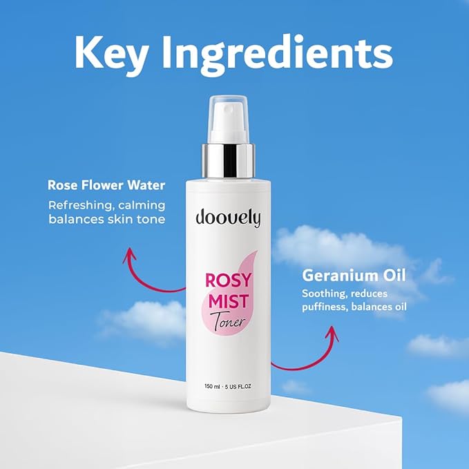 Rosy Mist Hydrating Toner โ 150ml, Rose Water Spray for Face | Refreshing Toner & Face Mist Hydrating Spray for Glowing Skin, Instant Hydration, and Natural Radiance โ All Skin Types.