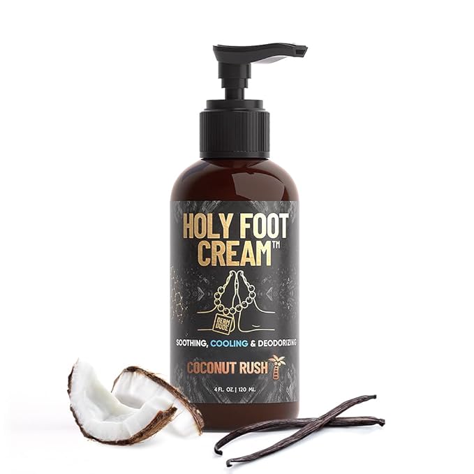 Derm Dude Holy Foot Cream, 4oz (2-Pack) | MVP & Coconut Rush Scents | Moisturizing Foot Lotion with DeoPlex for Freshness & Arrowroot for Hydration