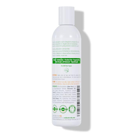 Manuka Honey Eczema and Psoriasis Body Wash – Organic, Natural Body Wash with Aloe Vera, Cehami, and Manuka Honey – Plant-Based, Sulfate-Free, Cruelty-Free Skincare