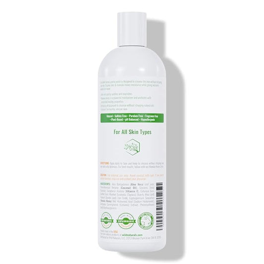 Manuka Honey Eczema and Psoriasis Body Wash – Organic, Natural Body Wash with Aloe Vera, Cehami, and Manuka Honey – Plant-Based, Sulfate-Free, Cruelty-Free Skincare