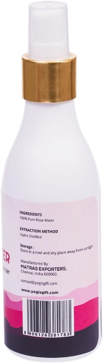 100% Pure Rose Water 6.5 fl oz | for Face & Hair | Alcohol Free & Artificial Coloring Free | by Yogi's Gift®