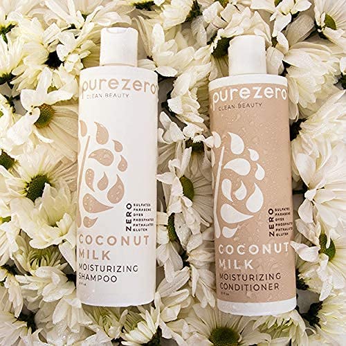 Purezero 20 Oz Value Pack Coconut Milk Shampoo & Conditioner Set, Bulk Pack, Intense Hydration & Increase Shine, Fight Dandruff & Frizz, Zero Sulfates, Parabens, Dyes,100% Vegan & Cruelty-Free