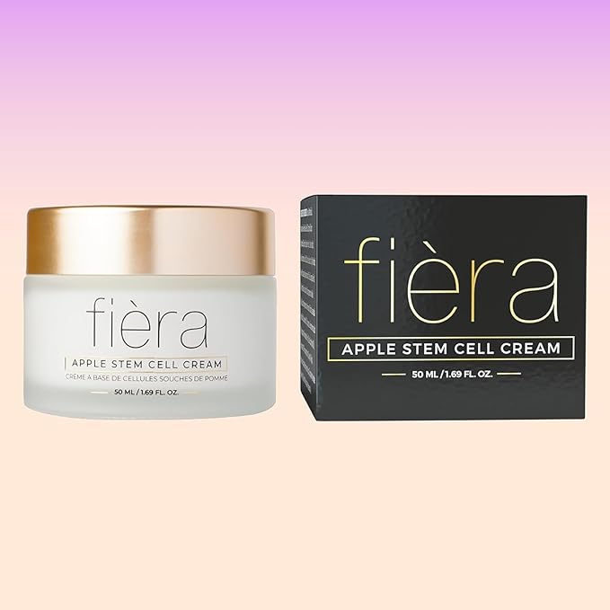 FIÈRA 24-Hour Rejuvenating Face Cream with Apple Stem Cells - Anti-Aging Moisturizer for Mature Skin, Day & Night Hydration, Improves Skin Tone and Elasticity - 3.38 FL. OZ. / 100 ML (2 Pack)