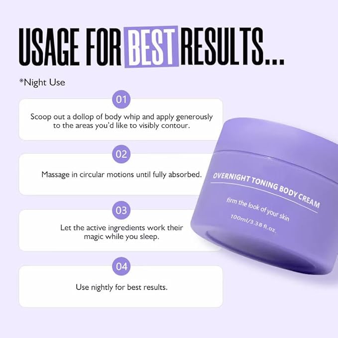 Get Dream Overnight Toning Whip, Anti Wrinkle Moisturizing Body Firming Cream, Tighten and Lift Skin, Help Target The Appearance Of Loose Skin, Suitable For All Skin Types
