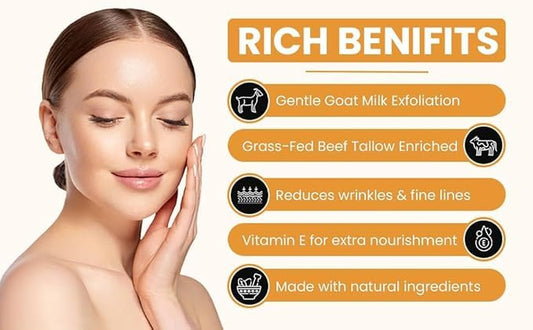 Tallow & Goat Milk Body Lotion for Sensitive Skin, Organic moisturizing Lotion - Soothes Dry skin, Goat Milk face and body Moisturizer - Handmade Tallow for skin cream (12 OZ, Frankincense)