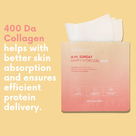 Norwegian Collagen Hydrogel Face Mask β Patented Bio-Collagen Overnight Sheet Mask with Hyaluronic Acid for Intense Hydration & Skin Elasticity β Korean Skincare for Anti-Aging & Firming β 1 Sheet (0.88 oz)