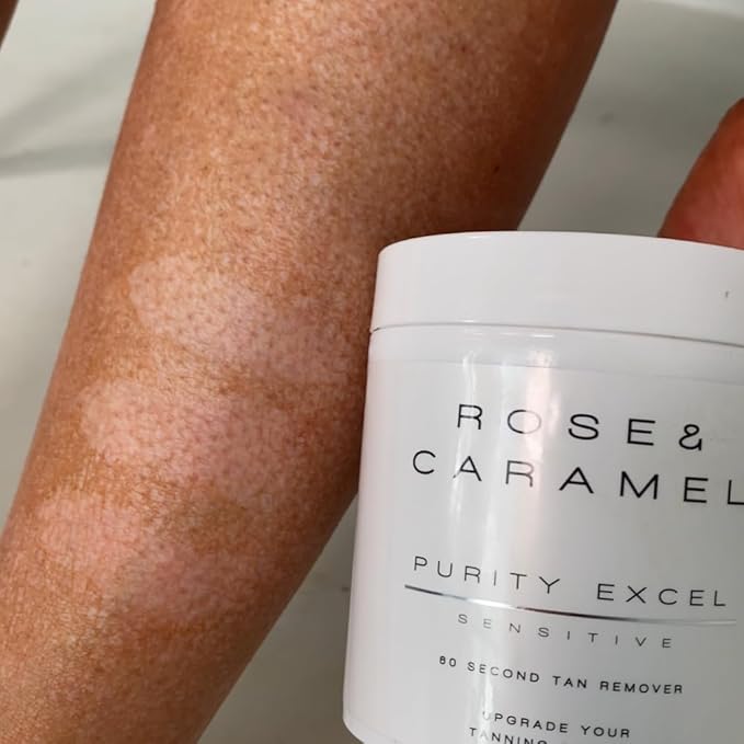 Rose & Caramel Purity Excel Sensitive 60 Second Miracle Express Self Tan Remover & Kind To Skin, Fragrance Free Tan Eraser 14.89 Fl Oz (440ml)