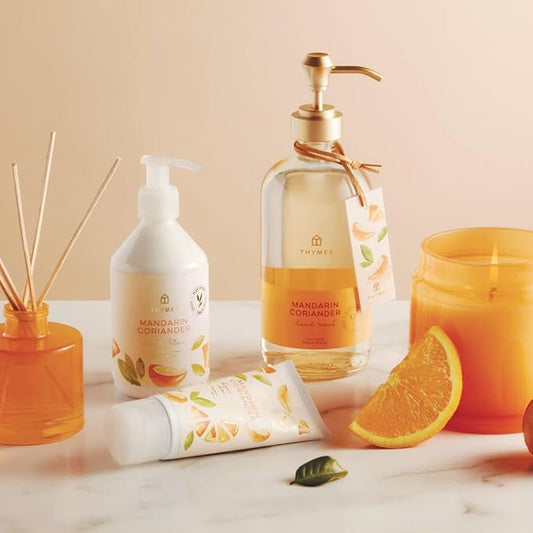 Thymes Moisturizing Hand Lotion for Dry Skin - Moisturizer for Beauty and Personal Care - Luxury Hand Lotion for Women & Men with Shea Butter & Aloe Vera (Mandarin Coriander, 9 fl oz)