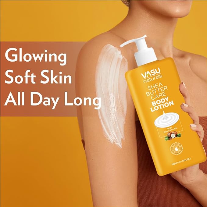 Vasu Naturals Shea Butter face moisturizer - Hydrating body lotion, Long-Lasting hand cream for Dry Skin, Lightweight face lotion, Coconut Oil hand lotion for skincare 11.83 fl oz each (Pack of 2)