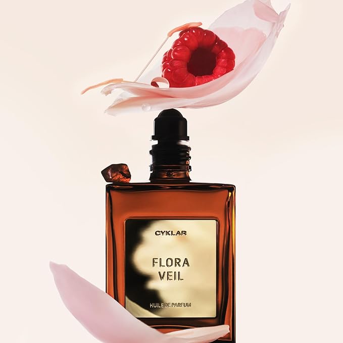 Perfume Oil Roll-On. Travel-Friendly Flora Veil Fragrance With Raspberry, Peony, and White Amber Notes. Long-Lasting Essential Oil Parfum For Women and Men. 0.5 Fl Oz Scented Rollerball Bottle