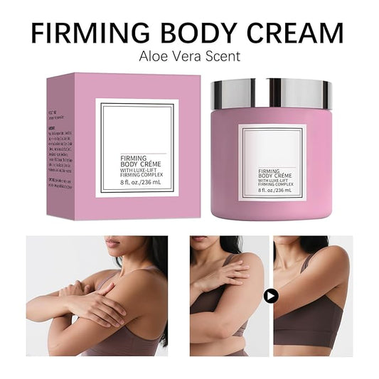 New Champagne Moisturizing Firming Body Creme for Hydrating, Skin Moisturizer Tightens, Hydrates Dry Skin on Arms, Legs, Belly & Neck - Day and Night - 1 Pack (Aloe Vera, 8 Fl Oz/236 ML)