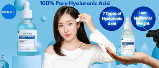 Deoproce Hyaluronic Moisture Intensive Ampoule Korean Skincare, 7 Types of Hyaluronic Acid, Moisturizing, Allantoin, Hydrates Dry Skin Korean Skincare 3.4 fl oz