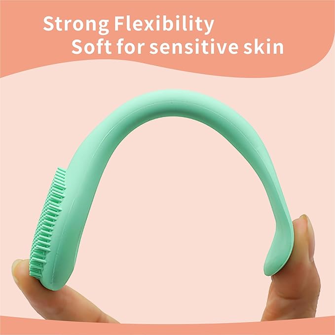 Silicone Face Scrubber, 2 in 1 Face Mask Brush, Pore Brush, Blackhead Remover, Facial Cleansing Brushes, Face Mask Applicator for Mud, Clay(Green+Orange)