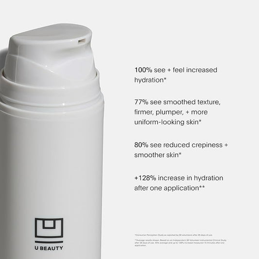 U Beauty The SUPER Body Hydrator - Mega-Dose Hyaluronic Acid Body Moisturizing Cream with Niacinamide and Squalane for Smooth, Bright, and Renewed-Looking Skin For Up To 48 Hours - 6.7 fl oz