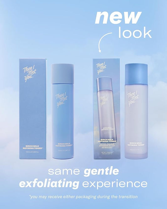 Then I Met You Birch Milk Refining Toner, Exfoliating & Hydrating Face Toner with Birch Juice, AHAs & PHAs, Vegan & Clean Skincare, 3.38 oz