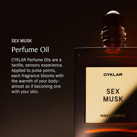 Perfume Oil Roll-On. Travel-Friendly Sex Musk Fragrance with Rose, Tonka Bean, and Musk Notes. Long-Lasting Essential Oil Parfum for Women and Men. 0.5 Fl Oz Scented Rollerball Bottle