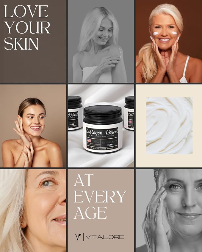 Collagen, Retinol Moisturizer & Wrinkle Cream with Hyaluronic Acid. Instant Face Lift Cream. Anti-Aging skincare for Neck & Décolleté. For Women and Men- Made in the USA for day & night use.