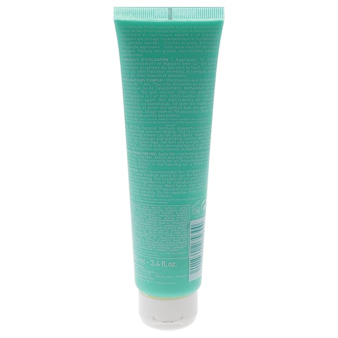 Puressentiel Circulation Moisturizing Cooling Cream - 100% Pure And Natural Oils - Alcohol Free - Supports Circulation - Provides Instant, Lasting Relief For Tired Legs, Ankles And Feet - 3.4 oz