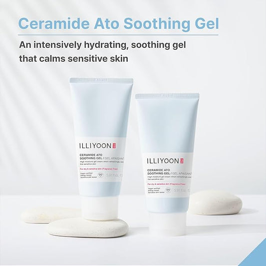 Illiyoon Ceramide Ato Soothing Gel - Vegan Facial Moisturizer for All Skin types, 5.9 Fl Oz (175ml)