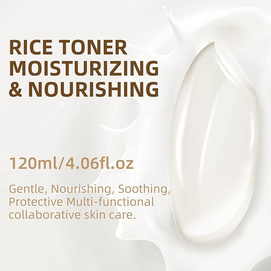 Rice Toner, Hydrating Toner for Face, Facial Toner for Women, Moisturizing, Nourishing, Skin Care for All Skin Types, 4.06fl.oz/120ml