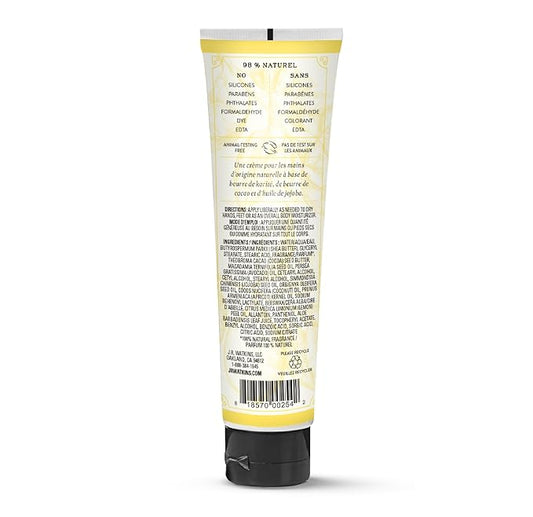 J.R. Watkins Natural Moisturizing Hand Cream, Hydrating Hand Moisturizer with Shea Butter, Cocoa Butter, and Avocado Oil, USA Made and Cruelty Free, 3.3oz, Lemon Cream, Single