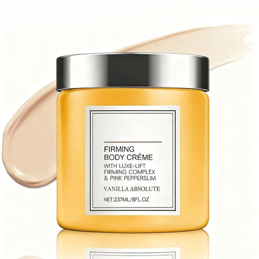 Champagne Firming Body Cream - Anti-Aging Lifting Cream to Tighten Skin & Hydrate, Fights Crepey Skin on Arms, Legs, Body with Luxe-Lift Complex, Vanilla Scented Body Cream (02)