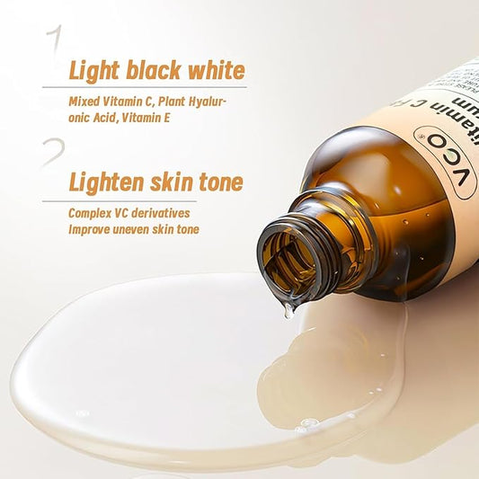 VGO Skin Care Set, with Snail Mucin 92% Moisturizer 1.76 Oz & Vitamin C Serum 2.02 Oz, Hydrating Skincare Set for Women and Men