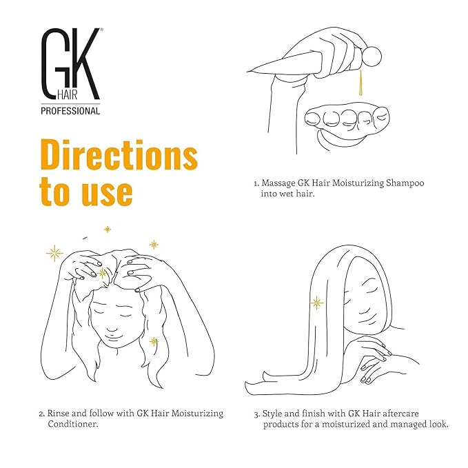 GK HAIR Global Keratin Moisturizing Shampoo and Conditioner Sets (3.4 Oz/100ml) with Leave In Cashmere Smoothing Styling Cream (1.69 Fl Oz/50ml) for Color Treated Dry Damaged Frizzy Hair