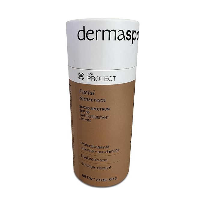 Dermasport Facial Sunscreen SPF 50 Lotion - Face Sunscreen for Swimmers - Pre Swim Lotion for Chlorine - Sport Sunscreen, Sun Protection & Skin Care Routine for Men and Women (Net Wt 2.1 oz)