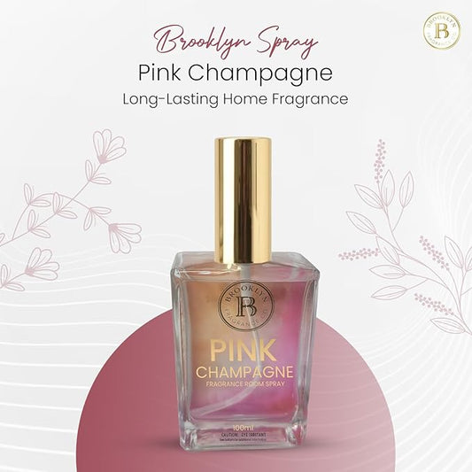 Brooklyn Fragrance Co. BFC- Watercolor Ombre Room Spray – Premium Pink Champagne Scent - Long lasting Fragrance for Home, Office or Bathroom – Air Freshener Rectangle Spray bottle – 100 ml