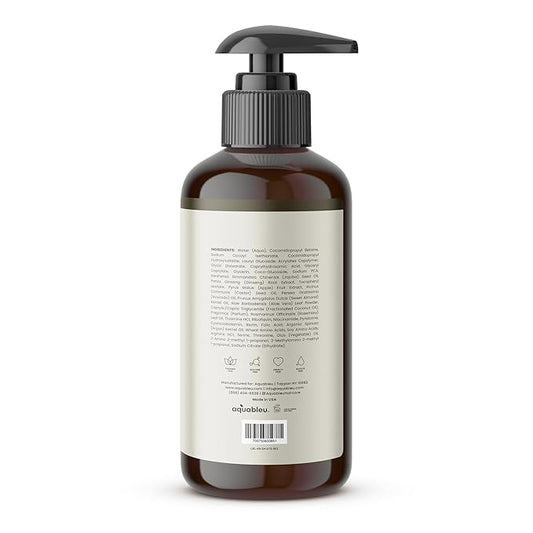 Aquableu Advanced Therapy Anti-Thinning Rosemary Oil Shampoo with 14 All-Natural Ingredients for Volume, Strength, and Thickness (16oz)