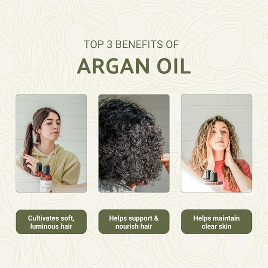 Argan Oil for Hair Growth Oil 4 Gallon (Aceite de Argan) - 100% Pure Cold Pressed Moroccan Oils - Suitable for Colored & Damaged Hair, Face, Body Oils, Nail & Scalp