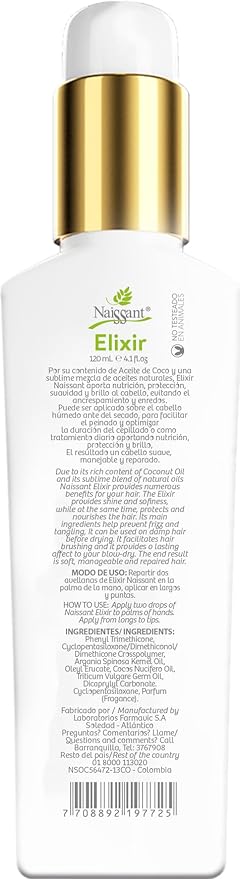 naissant Coconut Oil Hair Treatment | Frizz Control, Heat Protection, UV Protection for Color Treated and Natural Hair | Nourishes, Repairs, and Softens | Increases Shine and Color Vibrancy (4 Fl Oz)