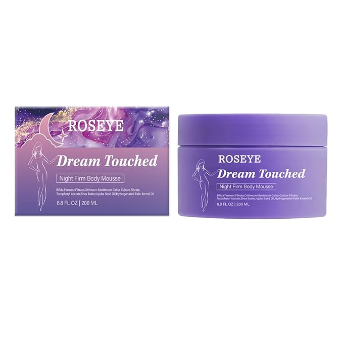 Dream Touched Night Firm Body Mousse – Hydrating Overnight Body Cream, Skin Tightening & Anti-Wrinkle Moisturizer, Firming Whipped Lotion for Youthful Glow, 6.8 FL OZ
