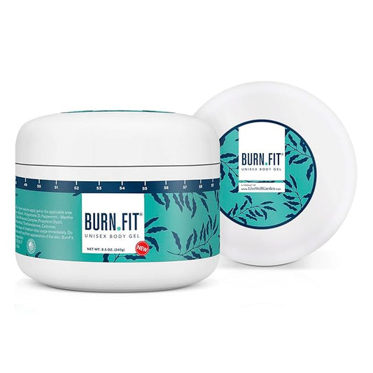 Body Gel – Anti Cellulite Cream by Burn Fit for Belly & Body, Belly Firming and Tightening Cream, Non-Sticky Cold & Hot Cream for Cellulite, Skin Firming Body Lotion for Smoother Skin - 8.5 Oz.