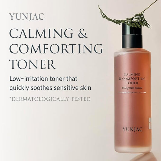 YUNJAC Calming & Comforting Toner (5.07 fl oz) - Low Irritation Toner for Sensitive Skin. Instant Cooling Solution with PHA for Smoother Skin. for Daily Use.