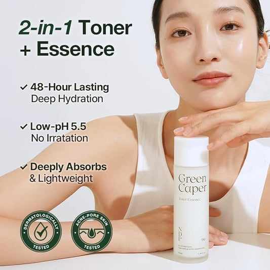NDP Green Caper Milky Toner Essence - Hydrating Korean Toner for Face, Deep Moisture for Sensitive and Dry Skin, Panthenol, Madecassoside (4.39 Fl oz / 130ml)