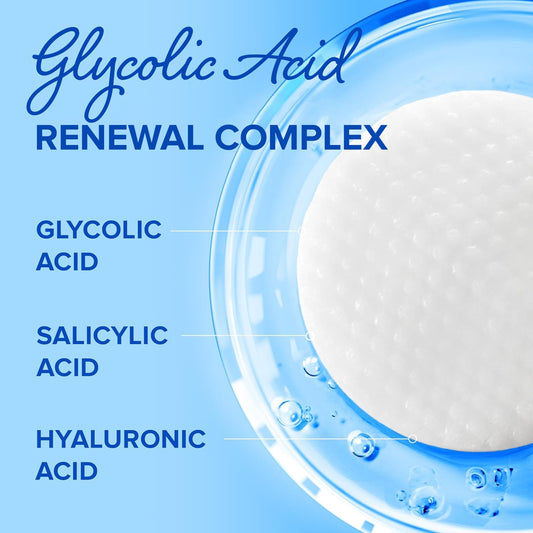 Glycolic Acid Polishes - Toner Pads for Face Cleansing - Tea Tree Oil, Salicylic Acid & Vitamins E, B3, B5 - Facial Peel & Radiance Deep Cleaning Effect - 50 Count