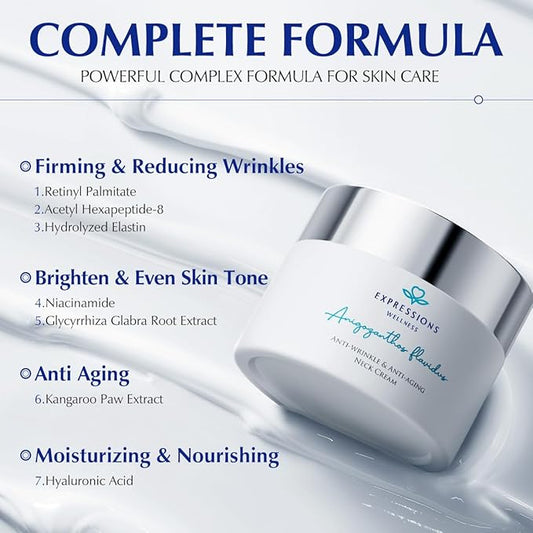 Neck Firming Cream Face Moisturizer for Neck,Chest, Décolleté, Neck Cream for Tightening and Lifting, Anti Aging,Reducing Wrinkles, Fine Lines, Day & Night Use 1.76 fl. oz