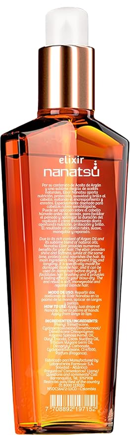 naissant Elixir Argan Oil Hair Treatment | Frizz Control, Heat and UV Protection for Color Treated and Natural Hair | Nourishes, Repairs, and Softens | Increases Shine and Color Vibrancy (4 FlOz)