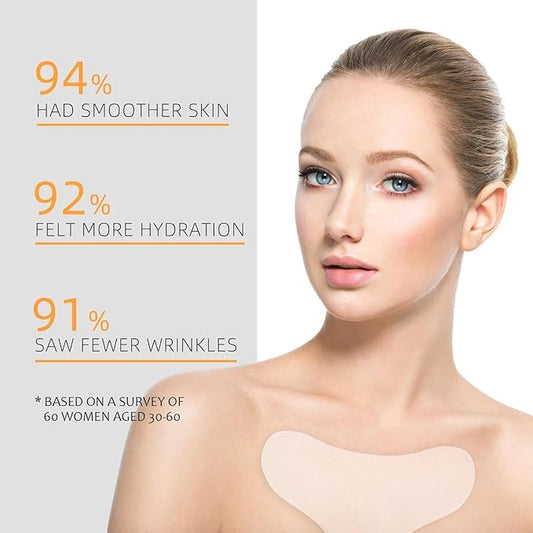 Chest Wrinkle Pads-4 pads Silicone Patches for Wrinkles, Anti Wrinkle Patches for Decollete & Cleavage, Anti Aging Wrinkle Remover, Reusable Overnight Wrinkles Treatment While Sleeping