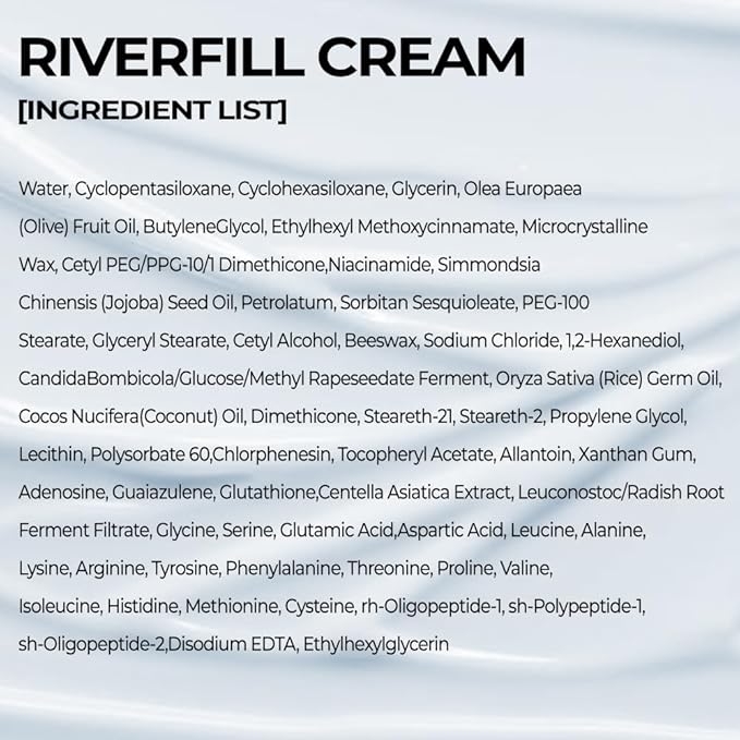 RIVERFILL REPAIR CREAM EGF Centella Niacinamide Deep Wrinkle Moisturizer Anti Aging Rejuvenation Crow’s Feet Glass Skin Korean Skincare Skin Barrier Day & Night Routine 1.35 fl.oz (40ml)