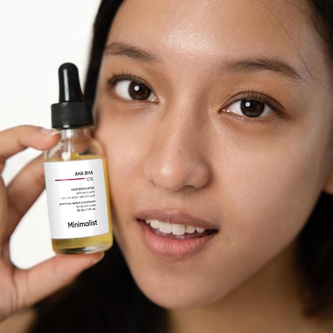 Minimalist 10% AHA (Lactic Acid & Glycolic Acid) BHA (Salicylic Acid) Exfoliating Serum | Mildly Exfoliates without Drying for Radiant, Youthful Skin | For Women & Men | 1 Fl Oz / 30 ml