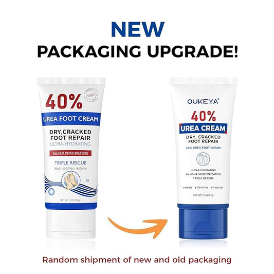OUKEYA Urea Cream 40 Percent Tube 3 Oz, Urea Foot & Hand Cream for Dry Cracked, 40 per Urea Lotion for Feet Maximum Strength 3 Ounce(Pack of 3)