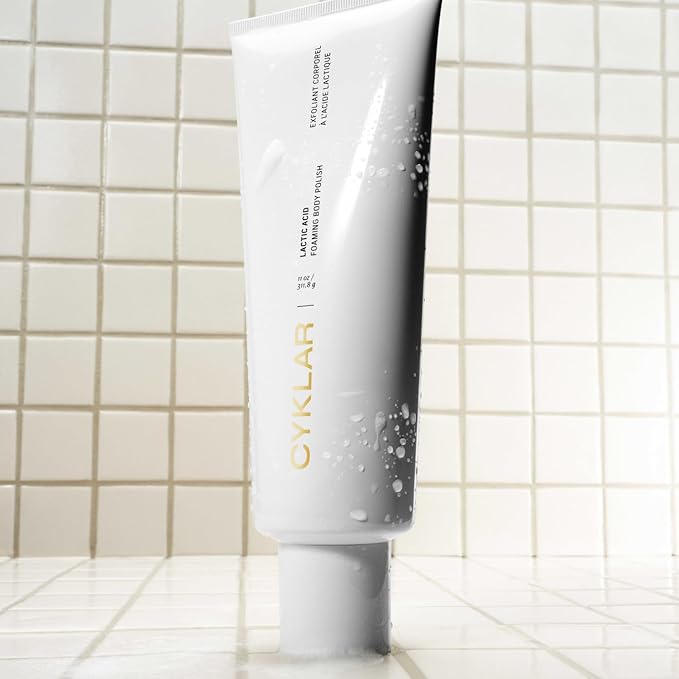 Lactic Acid Foaming Body Polish – Exfoliating Body Wash with Chemical & Physical Smoothers – Includes Glycerin Hydration, Mandelic Acid & Volcanic Pumice. Fragrance-Free, 11 fl oz