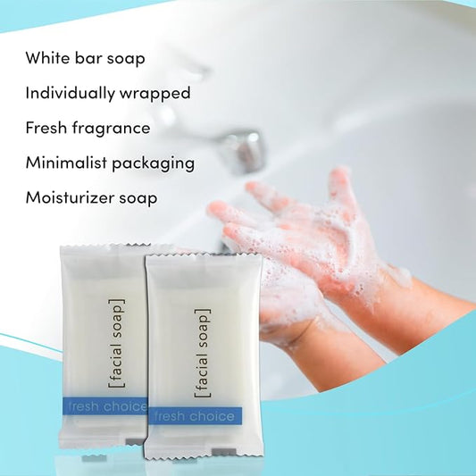 Bulk Hotel Soap, Individually Wrapped Bar Soaps, Mini Trial Size Toiletries, Bath Body Hand Soap for Vacation Rentals and Motel Guest Bathroom, 0.5 oz, Pack of 100