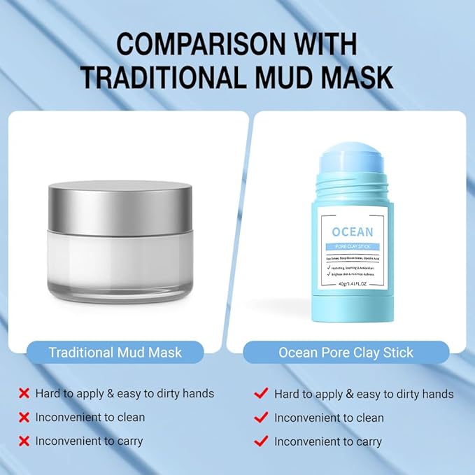 Clay Mask For Face Skincare, Blackhead Remover Face Mask with Blueberry Extract, Deep Pore Cleansing, Moisturizing, Skincare Facial Mask for Refining Pores and Controlling Oil, 40g/1.35oz